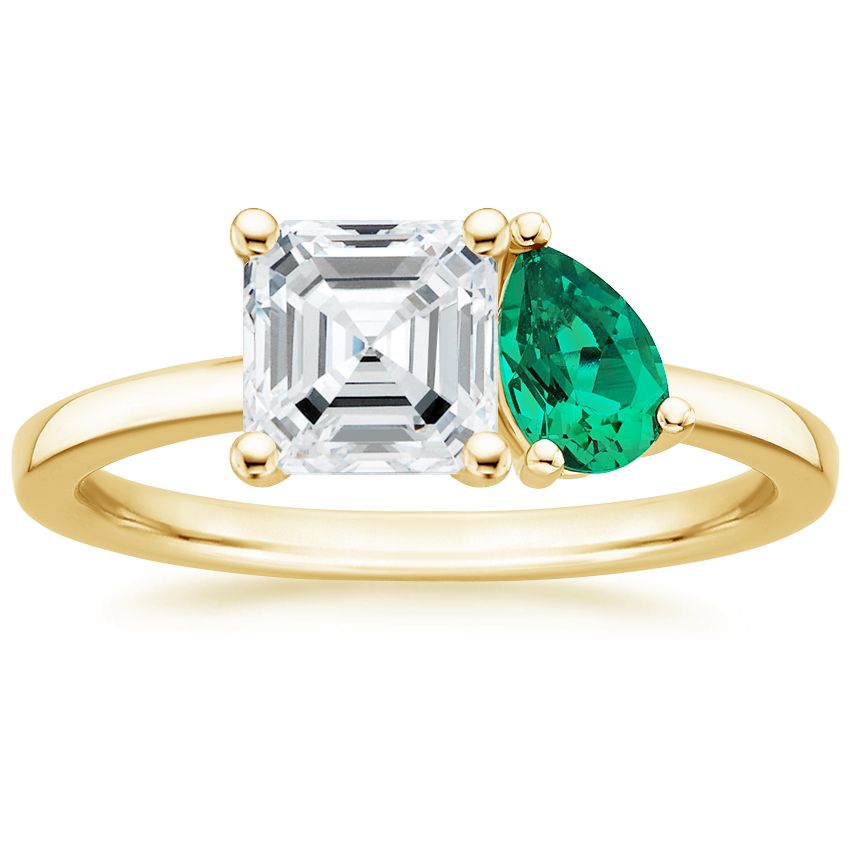 Viridian Toi et Moi Diamond Engagement Ring 18K Yellow Gold AS