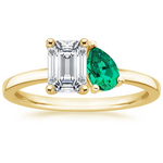 Viridian Toi et Moi Diamond Engagement Ring 18K Yellow Gold EM