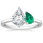 Viridian Toi et Moi Diamond Engagement Ring 18K White Gold PE