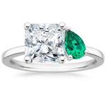 Viridian Toi et Moi Diamond Engagement Ring 18K White Gold RA