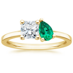 Viridian Toi et Moi Diamond Engagement Ring 18K Yellow Gold RA