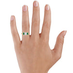 Luxe Rhiannon Three Stone Lab Emerald Ring Yellow Gold 18k Engagement Ring