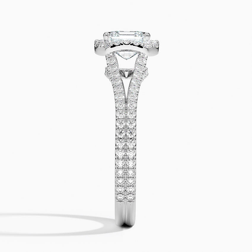 Fortuna Halo Diamond Ring (1/2 ct. tw.) Platinum Asscher Engagement Ring