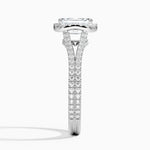 Fortuna Halo Diamond Ring (1/2 ct. tw.) Platinum Emerald Engagement Ring