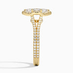 Fortuna Halo Diamond Ring (1/2 ct. tw.) Yellow Gold 18k Marquise Engagement Ring