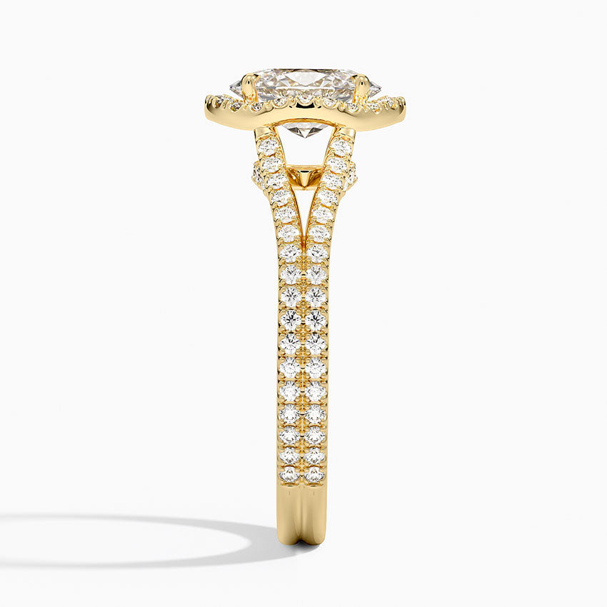 Fortuna Halo Diamond Ring (1/2 ct. tw.) Yellow Gold 18k Oval Engagement Ring