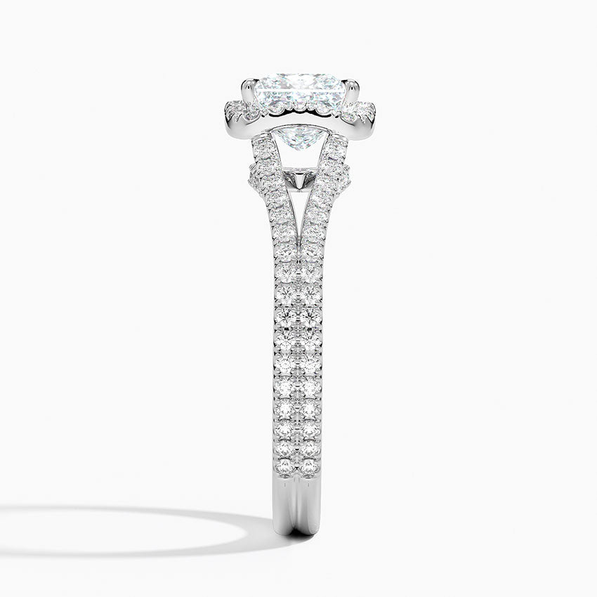 Fortuna Halo Diamond Ring (1/2 ct. tw.) Platinum Princess Engagement Ring