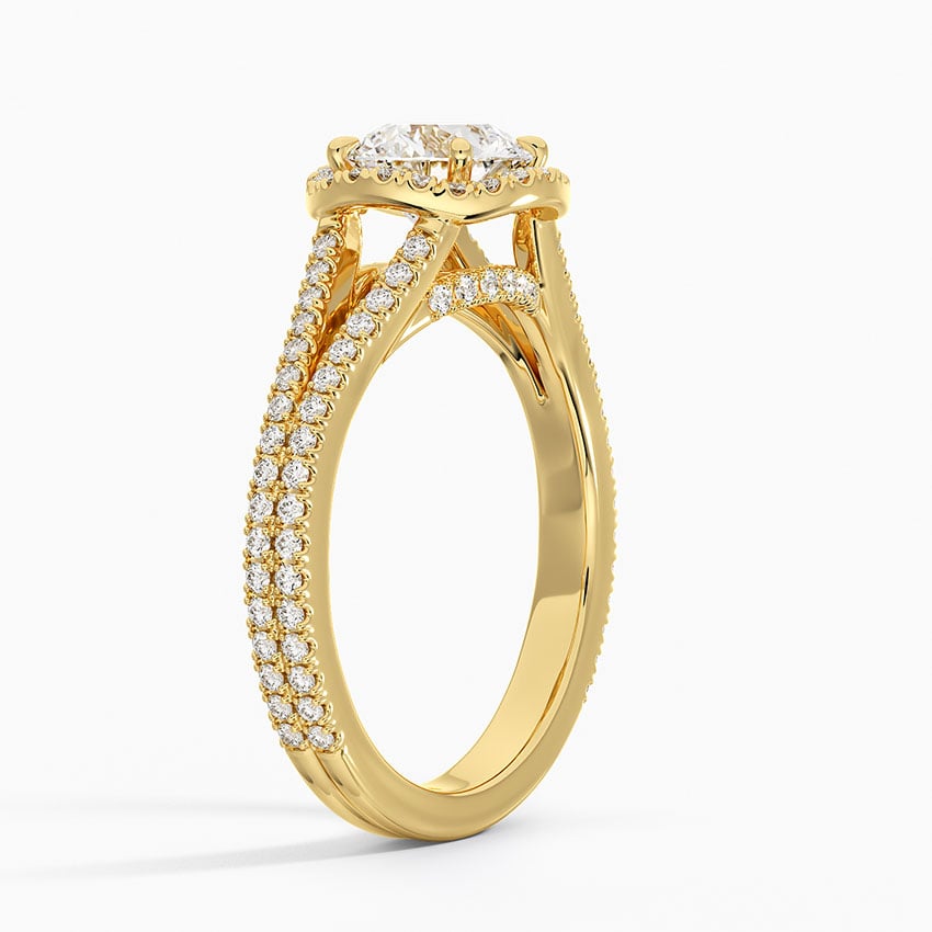 Fortuna Halo Diamond Ring (1/2 ct. tw.) Yellow Gold 18k Round Engagement Ring