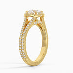 Fortuna Halo Diamond Ring (1/2 ct. tw.) Yellow Gold 18k Round Engagement Ring