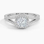 Fortuna Halo Diamond Ring (1/2 ct. tw.) Platinum Cushion Engagement Ring
