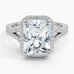 Fortuna Halo Diamond Ring (1/2 ct. tw.) Platinum Radiant Engagement Ring