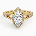 Fortuna Halo Diamond Ring (1/2 ct. tw.) Yellow Gold 18k Marquise Engagement Ring