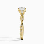 Petite Twisted Vine Three Stone Diamond Ring (2/5 ct. tw.) Yellow Gold 18k Asscher Engagement Ring