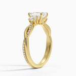 Petite Twisted Vine Three Stone Diamond Ring (2/5 ct. tw.) Yellow Gold 18k Emerald Engagement Ring