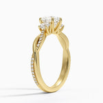 Petite Twisted Vine Three Stone Diamond Ring (2/5 ct. tw.) Yellow Gold 18k Heart Engagement Ring