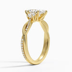 Petite Twisted Vine Three Stone Diamond Ring (2/5 ct. tw.) Yellow Gold 18k Marquise Engagement Ring