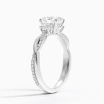 Petite Twisted Vine Three Stone Diamond Ring (2/5 ct. tw.) Platinum Oval Engagement Ring