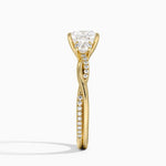 Petite Twisted Vine Three Stone Diamond Ring (2/5 ct. tw.) Yellow Gold 18k Princess Engagement Ring