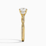 Petite Twisted Vine Three Stone Diamond Ring (2/5 ct. tw.) Yellow Gold 18k Round Engagement Ring