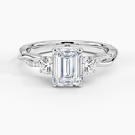 Petite Twisted Vine Three Stone Diamond Ring (2/5 ct. tw.) Platinum Emerald Engagement Ring