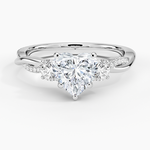 Petite Twisted Vine Three Stone Diamond Ring (2/5 ct. tw.) Platinum Heart Engagement Ring