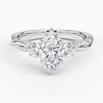 Petite Twisted Vine Three Stone Diamond Ring (2/5 ct. tw.) Platinum Marquise Engagement Ring