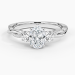 Petite Twisted Vine Three Stone Diamond Ring (2/5 ct. tw.) Platinum Oval Engagement Ring