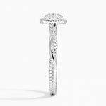 Petite Twisted Vine Halo Diamond Ring (1/4 ct. tw.) Platinum Cushion Engagement Ring