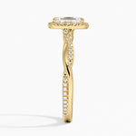 Petite Twisted Vine Halo Diamond Ring (1/4 ct. tw.) Yellow Gold 18k Emerald Engagement Ring