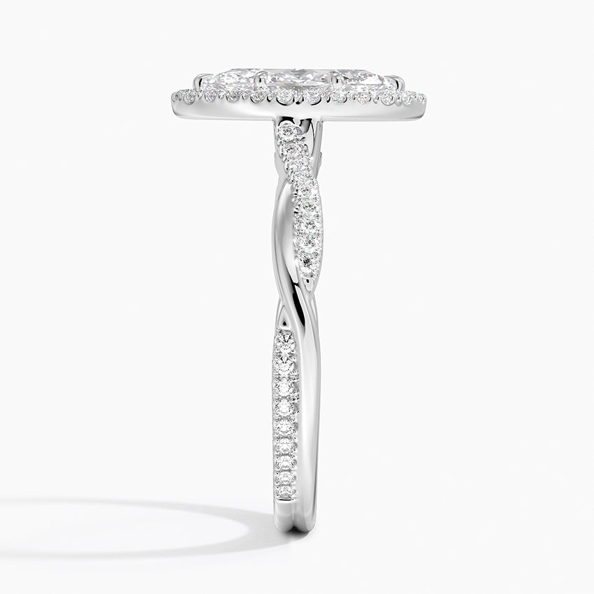 Petite Twisted Vine Halo Diamond Ring (1/4 ct. tw.) Platinum Marquise Engagement Ring