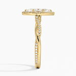 Petite Twisted Vine Halo Diamond Ring (1/4 ct. tw.) Yellow Gold 18k Marquise Engagement Ring
