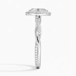 Petite Twisted Vine Halo Diamond Ring (1/4 ct. tw.) Platinum Oval Engagement Ring