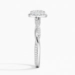 Petite Twisted Vine Halo Diamond Ring (1/4 ct. tw.) Platinum Princess Engagement Ring