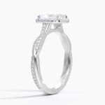 Petite Twisted Vine Halo Diamond Ring (1/4 ct. tw.) Platinum Radiant Engagement Ring