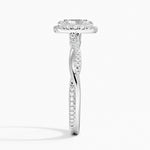 Petite Twisted Vine Halo Diamond Ring (1/4 ct. tw.) Platinum Radiant Engagement Ring