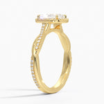 Petite Twisted Vine Halo Diamond Ring (1/4 ct. tw.) Yellow Gold 18k Radiant Engagement Ring