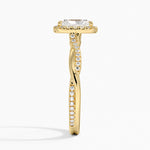 Petite Twisted Vine Halo Diamond Ring (1/4 ct. tw.) Yellow Gold 18k Radiant Engagement Ring