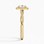 Petite Twisted Vine Halo Diamond Ring (1/4 ct. tw.) Yellow Gold 18k Round Engagement Ring