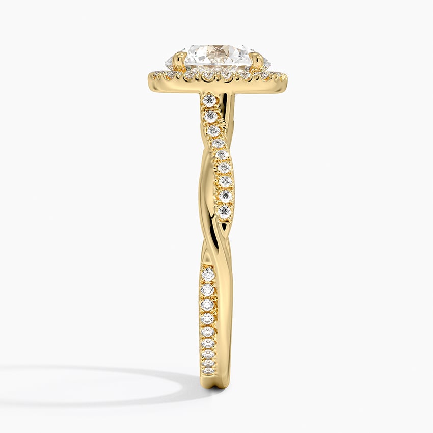 Petite Twisted Vine Halo Diamond Ring (1/4 ct. tw.) Yellow Gold 18k Round Engagement Ring