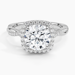 Petite Twisted Vine Halo Diamond Ring (1/4 ct. tw.) Platinum Round Engagement Ring