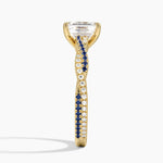 Petite Luxe Twisted Vine Sapphire and Diamond Ring (1/8 ct. tw.) Yellow Gold 18k Emerald Engagement Ring