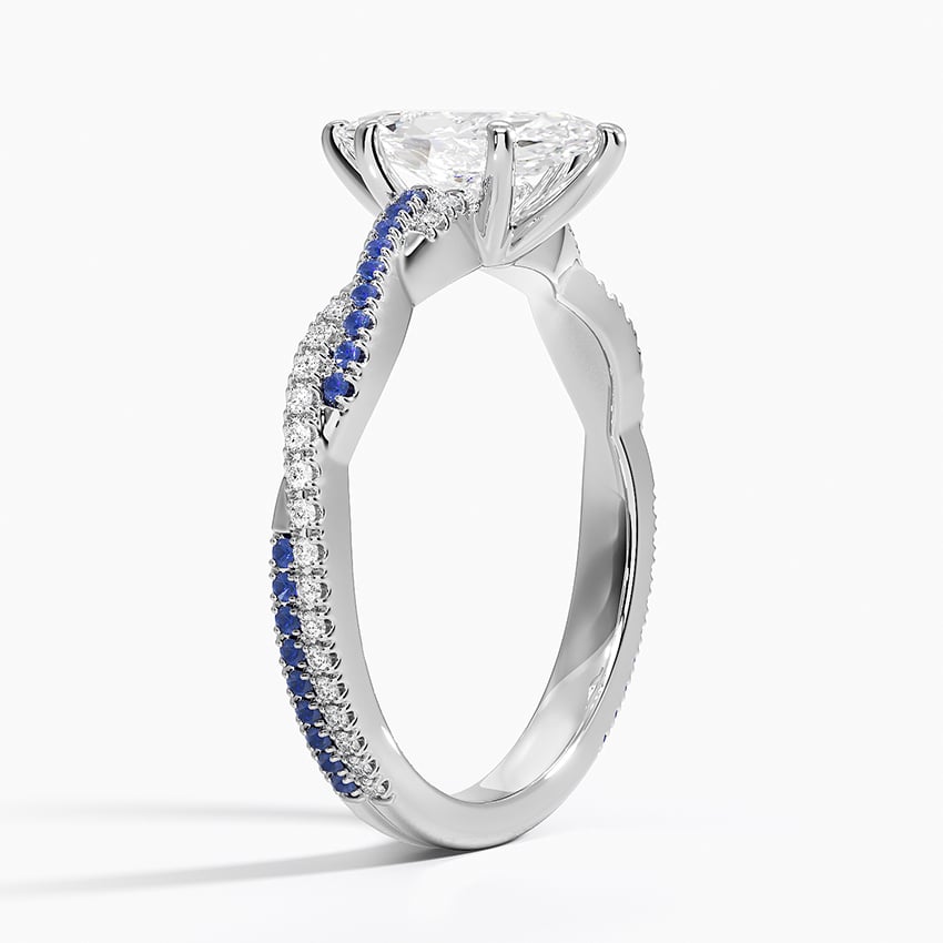 Petite Luxe Twisted Vine Sapphire and Diamond Ring (1/8 ct. tw.) Platinum Marquise Engagement Ring