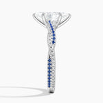 Petite Luxe Twisted Vine Sapphire and Diamond Ring (1/8 ct. tw.) Platinum Marquise Engagement Ring