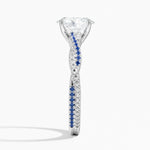 Petite Luxe Twisted Vine Sapphire and Diamond Ring (1/8 ct. tw.) Platinum Oval Engagement Ring