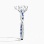 Petite Luxe Twisted Vine Sapphire and Diamond Ring (1/8 ct. tw.) Platinum Pear Engagement Ring