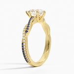 Petite Luxe Twisted Vine Sapphire and Diamond Ring (1/8 ct. tw.) Yellow Gold 18k Pear Engagement Ring