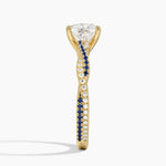 Petite Luxe Twisted Vine Sapphire and Diamond Ring (1/8 ct. tw.) Yellow Gold 18k Princess Engagement Ring