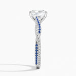 Petite Luxe Twisted Vine Sapphire and Diamond Ring (1/8 ct. tw.) Platinum Radiant Engagement Ring