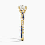 Petite Luxe Twisted Vine Sapphire and Diamond Ring (1/8 ct. tw.) Yellow Gold 18k Round Engagement Ring