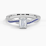 Petite Luxe Twisted Vine Sapphire and Diamond Ring (1/8 ct. tw.) Platinum Emerald Engagement Ring